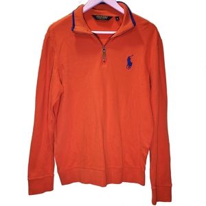 Polo Golf Ralph Lauren Orange Quarter Zip Sweater Cotton